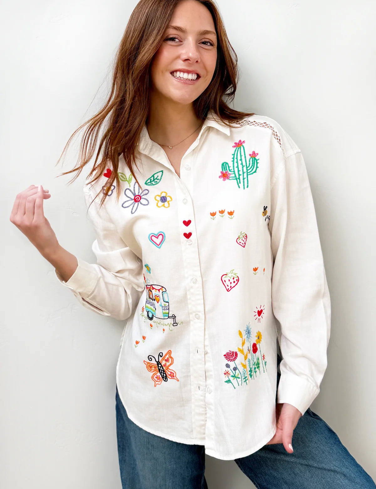 Billy T "Garden Embroidery" Top