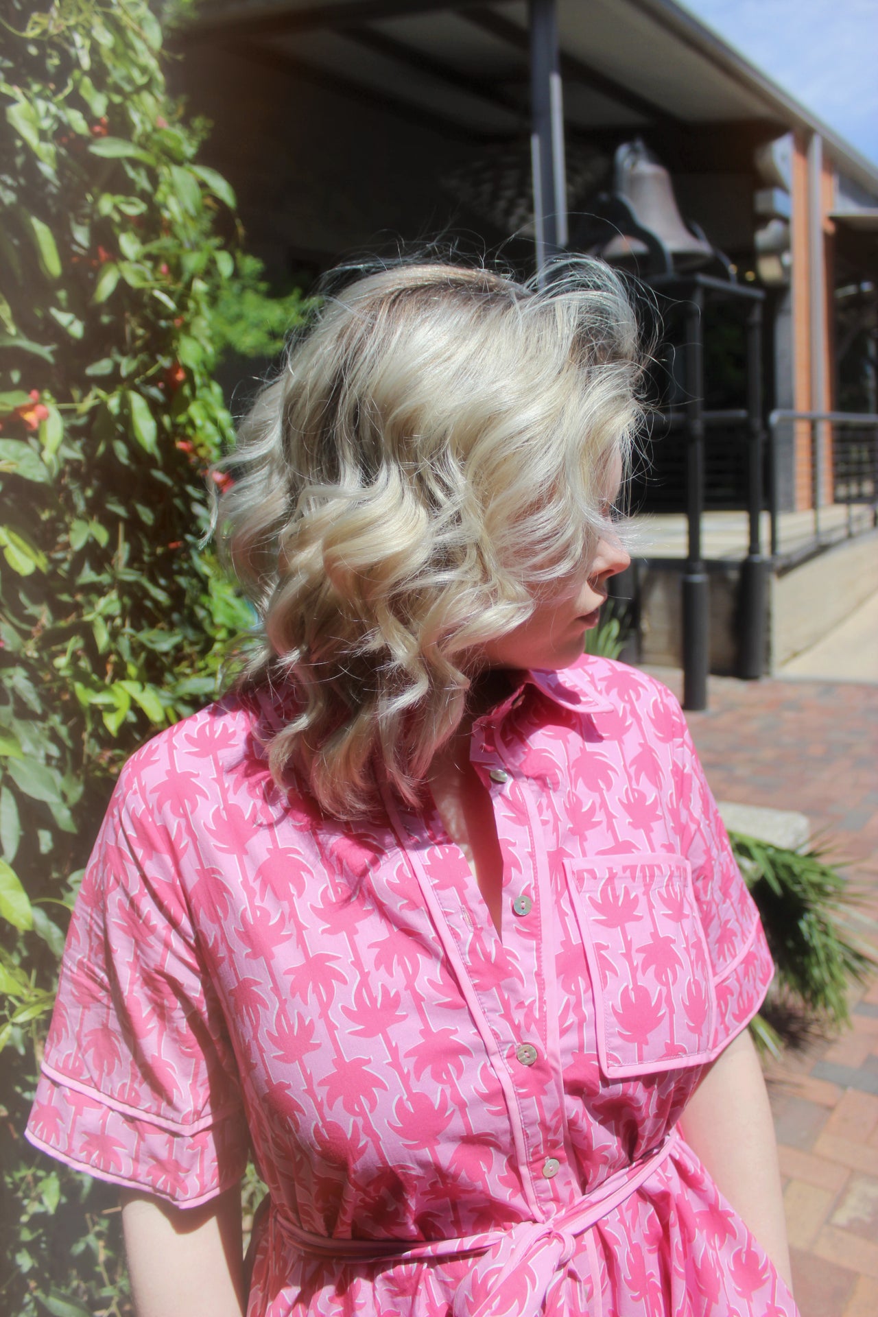 Pink Palm Maxi Dress
