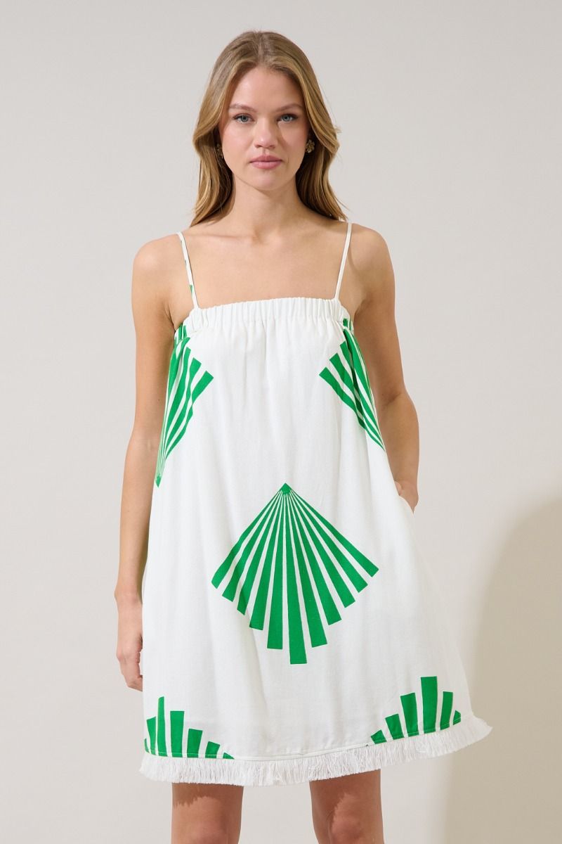The Fan Print Fringe Mini